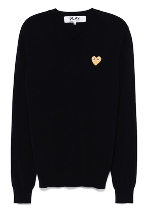 Comme Des Garçons Play heart-patch sweater - Blue