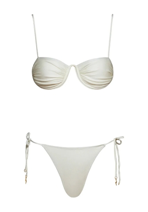 Noire Swimwear Monowire satin bikini set - White