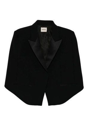 KHAITE satin-lapel cropped jacket - Black