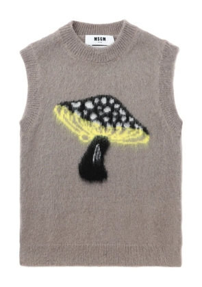 MSGM mushroom-print vest - Grey