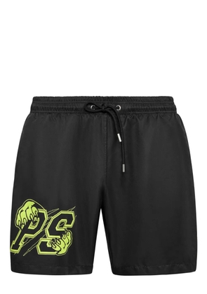 Plein Sport logo-print swim shorts - Black