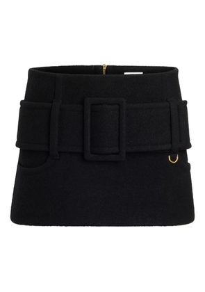 Patou belted wool mini skirt - Black
