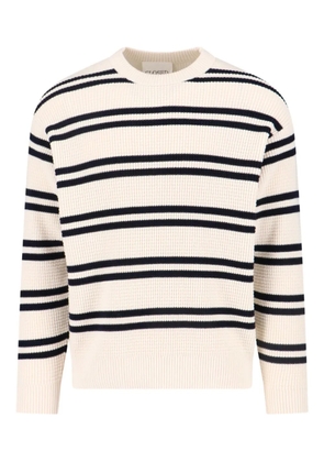 Closed striped waffle-knit sweater - Neutrals