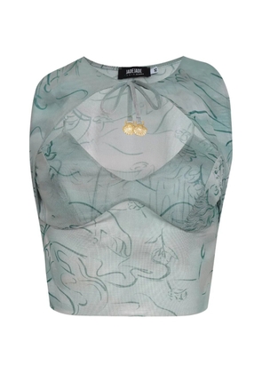 Amir Slama x Jade Picon tie-detail print blouse - Blue