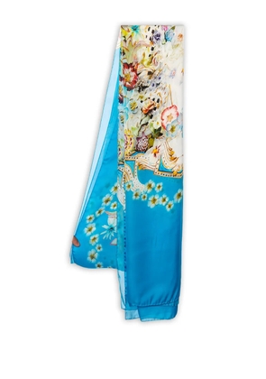Roberto Cavalli Vintage pre-owned floral-print scarf - Blue