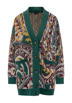 ETRO paisley-motif pocket cardigan - Green