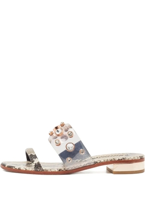 Sophia Webster Dina leather flat sandals - Neutrals
