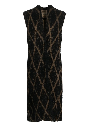 Uma Wang diamond-pattern gilet - Brown
