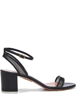 Aquazzura 50mm Minimalist mesh-panel block-heel sandals - Black