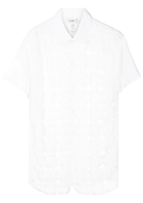 Amir Slama crochet-panel short-sleeved shirt - White