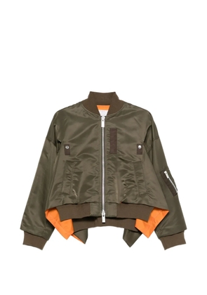 sacai zip-up bomber jacket - Green