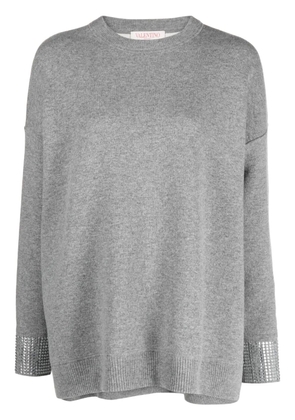Valentino Garavani rhinestone-embellished wool jumper - Grey