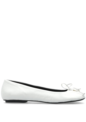 Furla logo-plaque ballet flats - White