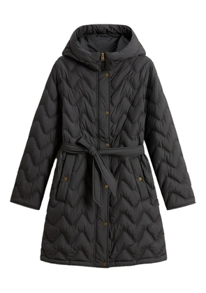 Woolrich chevron-quilted hooded coat - Black