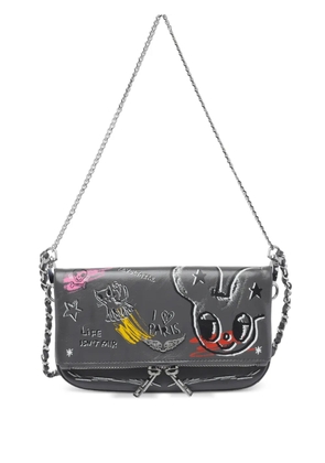 Zadig&Voltaire Nano Humberto patterned chain road rock cross body bag - Grey