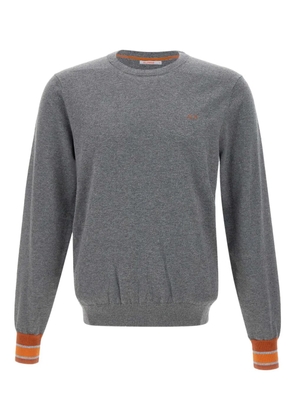 Sun68 embroidered-logo ribbed-texture sweater - Grey