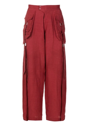 Amir Slama wide-leg cargo trousers - Red