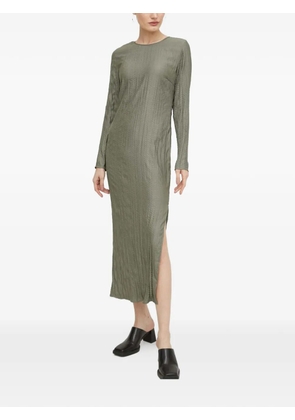 SAMSOE SAMSOE textured long-sleeve midi dress - Green