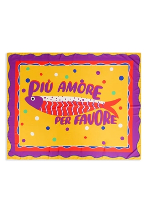 Brigitte slogan-print beach cover-up - Yellow