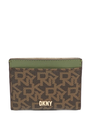 DKNY Vintage monogram coated canvas cardholder - Brown