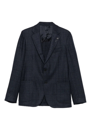 Lardini checked patch-pocket blazer - Blue