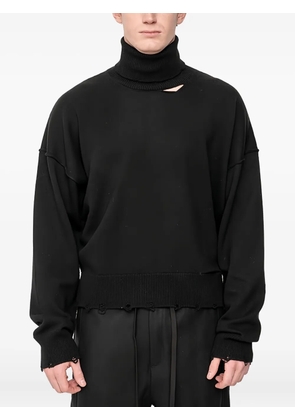 Andrea Ya'aqov roll-neck distressed sweater - Black