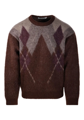 COOR argyle-pattern crew-neck sweater - Brown