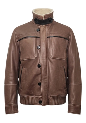 Brunello Cucinelli leather jacket - Brown