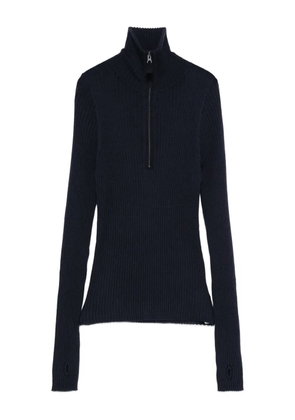 Kristensen Du Nord zip-up ribber sweater - Blue