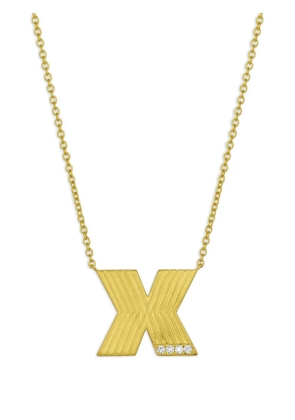 Leigh Maxwell 18K yellow gold Letter X diamond necklace