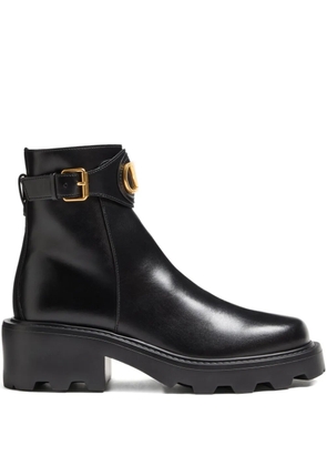 Valentino Garavani 55mm VLogo Signature buckle-fastening ankle boots - Black
