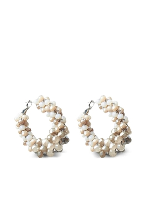 Peserico beaded hoop earrings - Neutrals