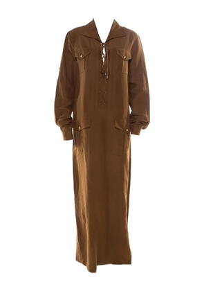 Michael Kors Vintage lace-up flap-pocket dress - Brown