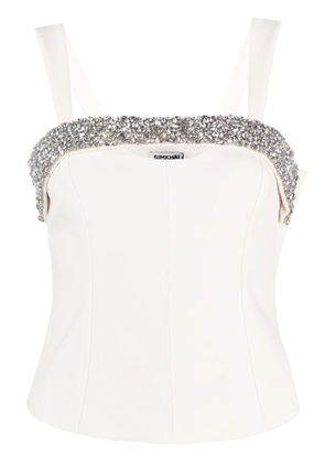 Simkhai crystal-embellished corset top - White