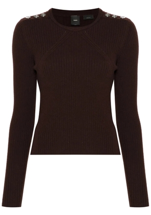PINKO Love Birds-motif sweater - Brown