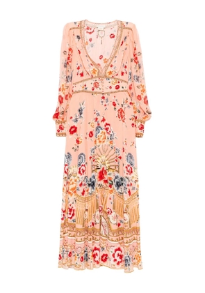 Camilla floral-print silk dress - Pink