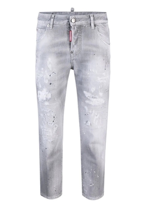 DSQUARED2 distressed low-rise cropped jeans - Grey