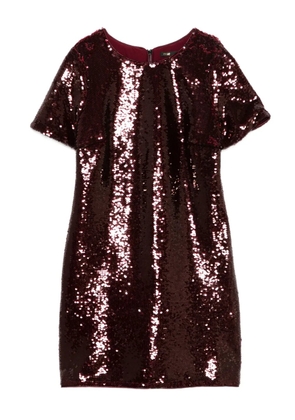 Maje sequin-embellished short-sleeve dress - Red
