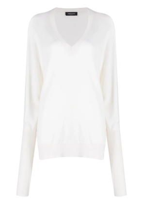 Fabiana Filippi V-neck fine-knit jumper - White