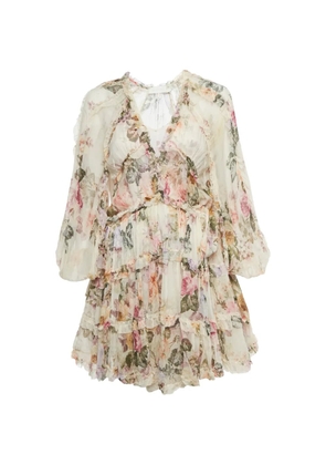 ZIMMERMANN silk floral mini dress - Neutrals