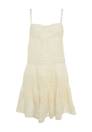 ZIMMERMANN Pre-Owned lace-details tiered mini dress - Neutrals