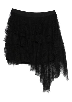 Alexander McQueen ruffled lace skirt - Black