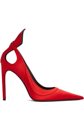 Nina Ricci 105mm satin cut-out pumps - Red