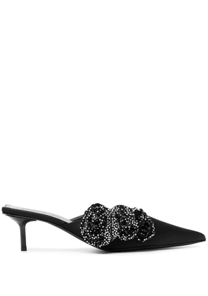 Magda Butrym 50mm crystal-embellished leather mules - Black