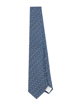 Lardini patterned-jacquard silk tie - Blue