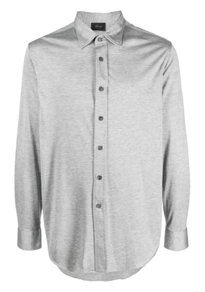 Brioni mélange-effect button shirt - Grey