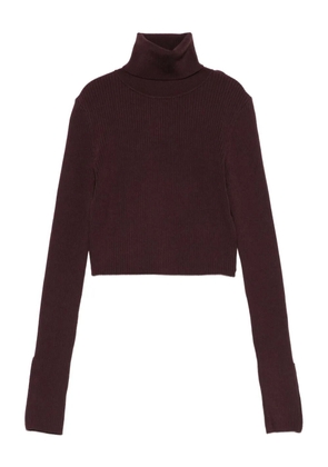 Elisabetta Franchi ribbed crop top - Red