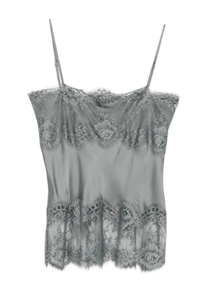 HERSKIND Linnea lace-trimmed satin top - Grey