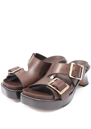 Loewe Pre-Owned 85mm buckle platform sandals - Brown