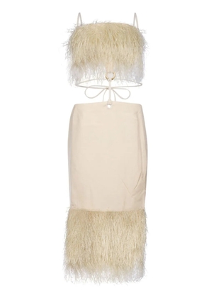 Jacquemus La robe Raphia fringed dress - White